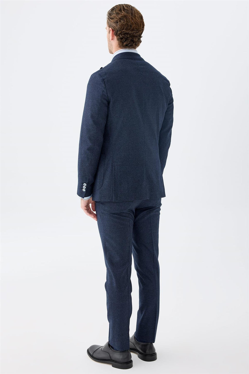 Lacivert Flanel Yün Takım Elbise - Image 5