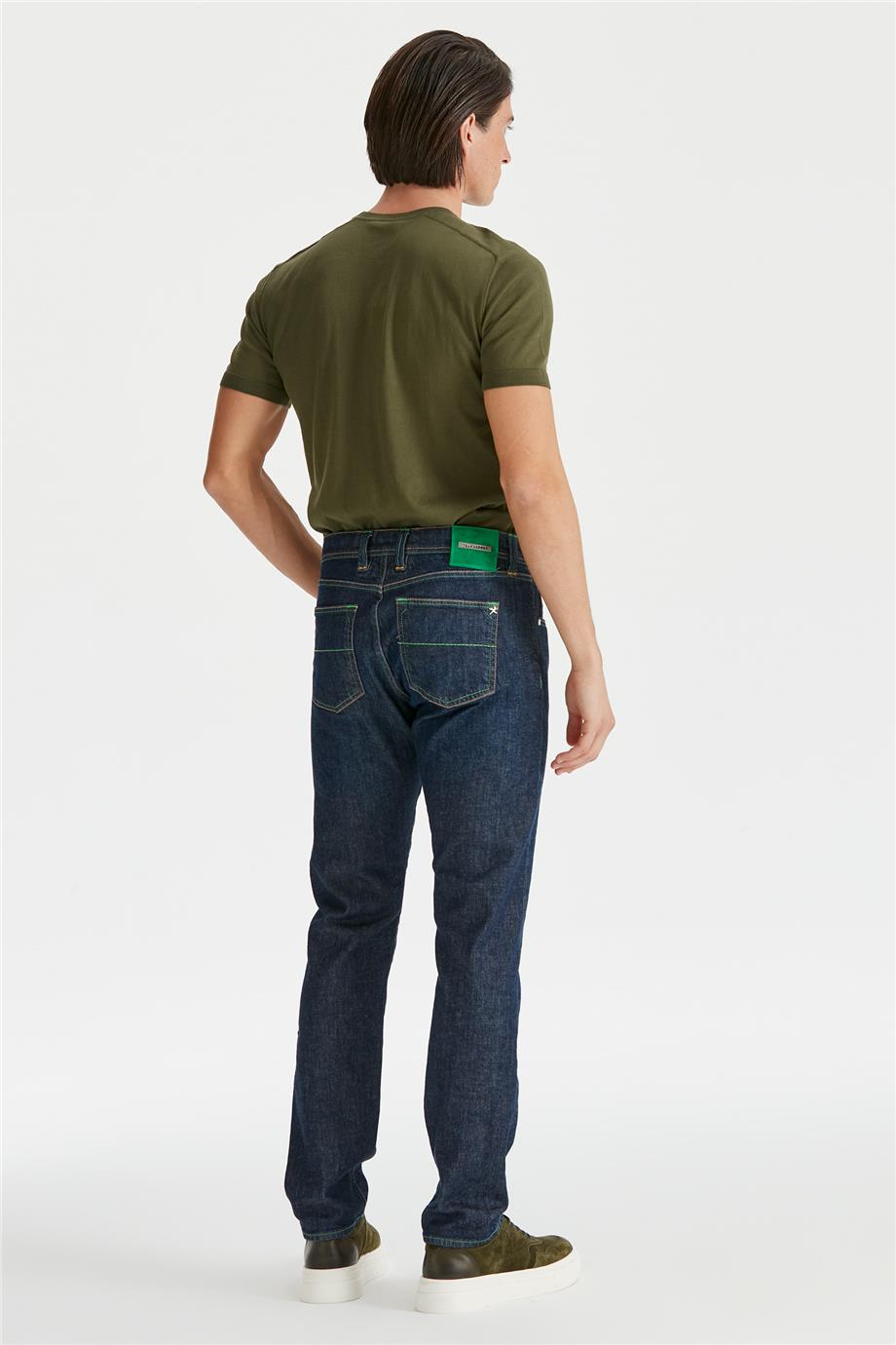 Lacivert Ham Denim Pantolon - 3