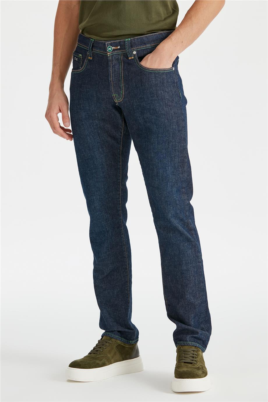 Lacivert Ham Denim Pantolon - 2