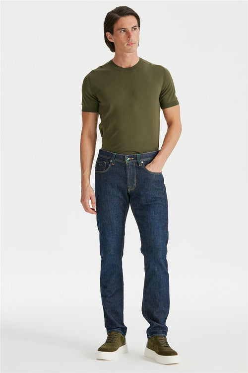 Lacivert Ham Denim Pantolon - 1