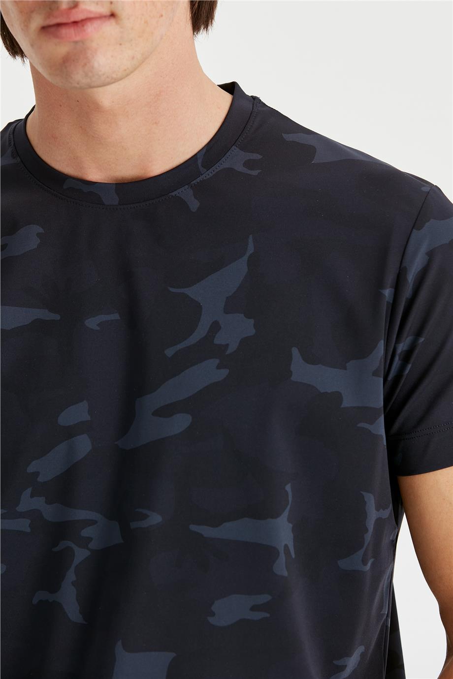 Lacivert Kamuflaj Teknik T-Shirt - Image 4