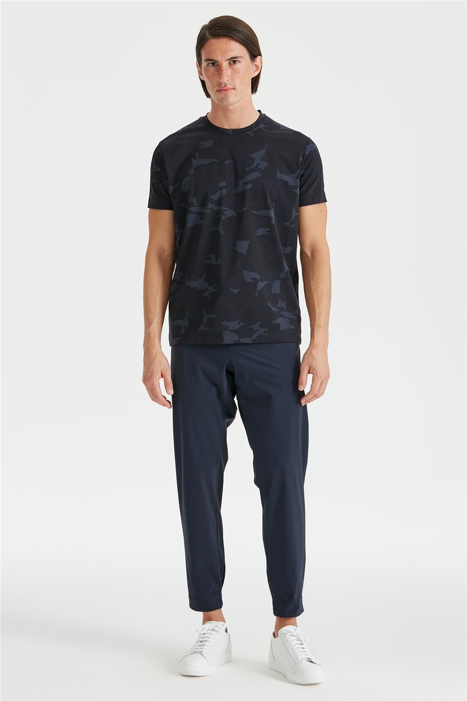 Lacivert Kamuflaj Teknik T-Shirt - 1