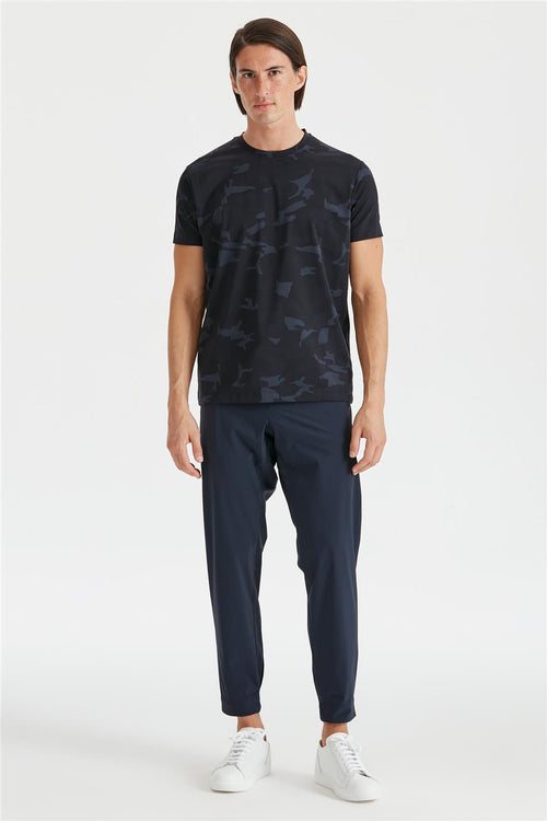Lacivert Kamuflaj Teknik T-Shirt - 1