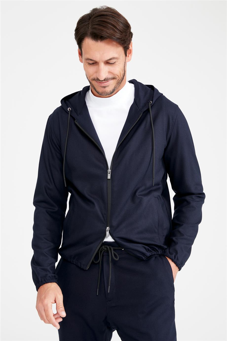 Lacivert Kapüşonlu Sweatmont - Image 3