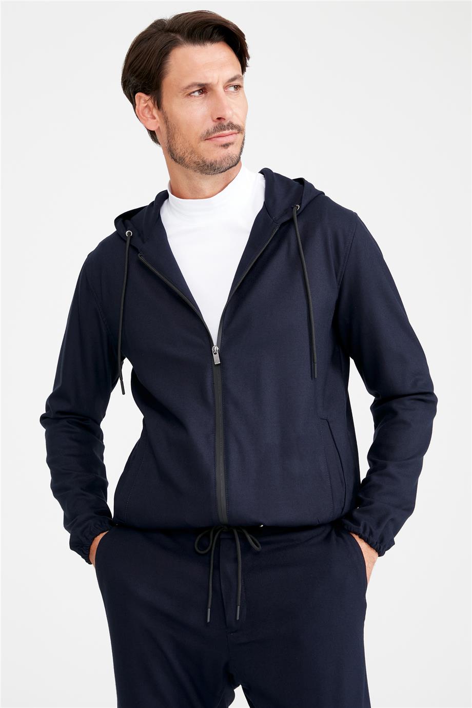 Lacivert Kapüşonlu Sweatmont - Image 5