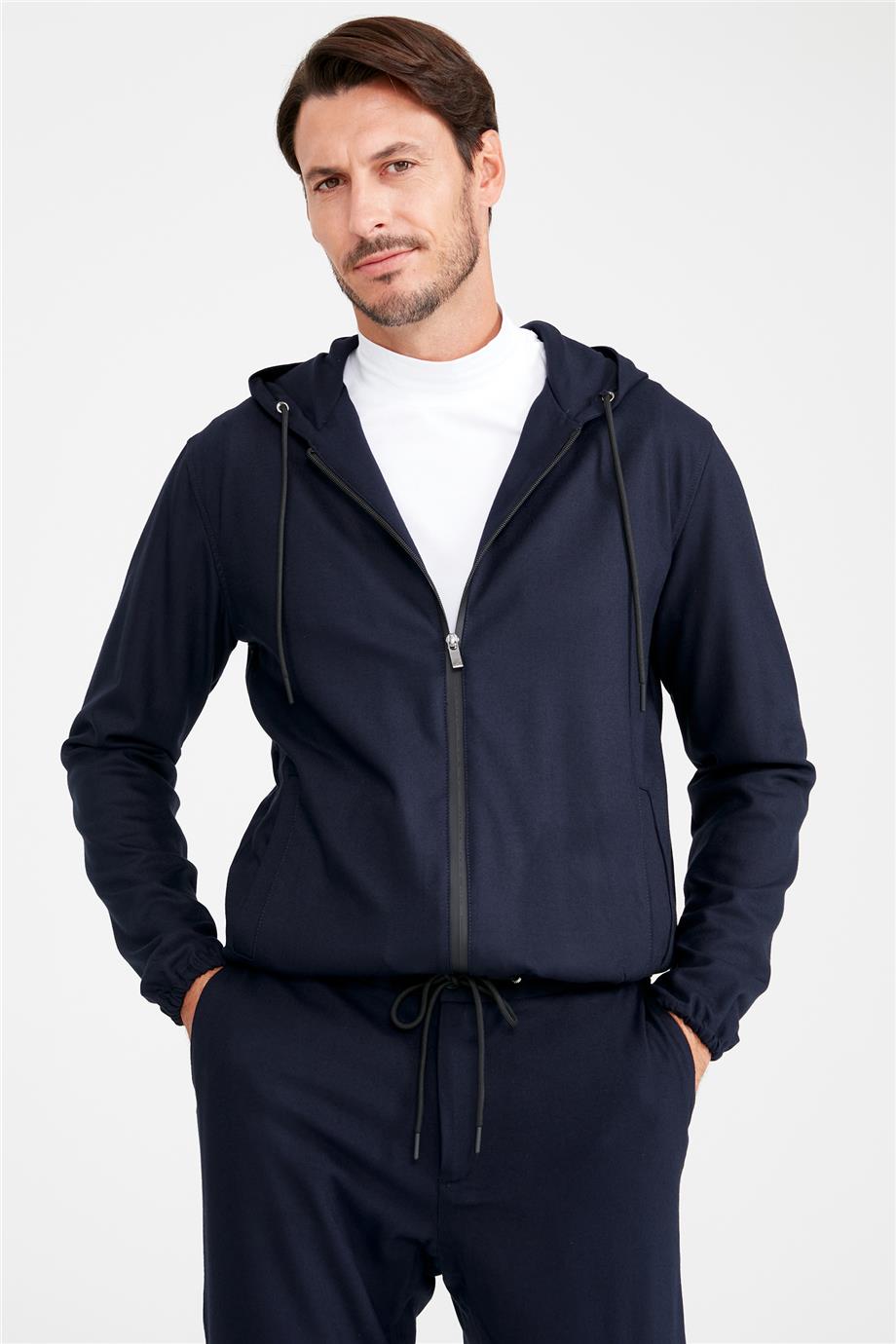 Lacivert Kapüşonlu Sweatmont - Image 4