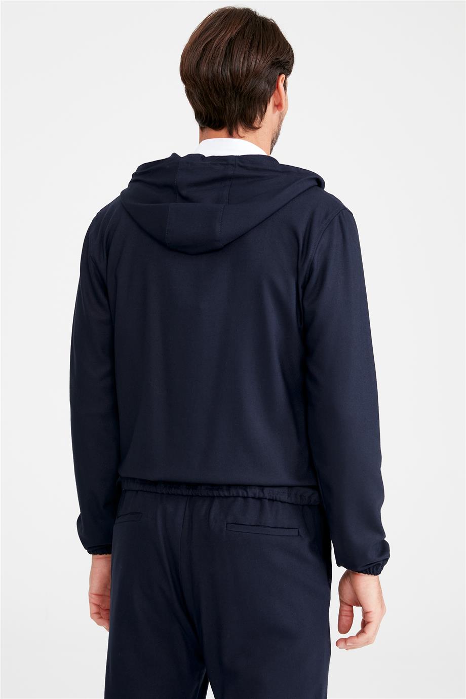 Lacivert Kapüşonlu Sweatmont - 7