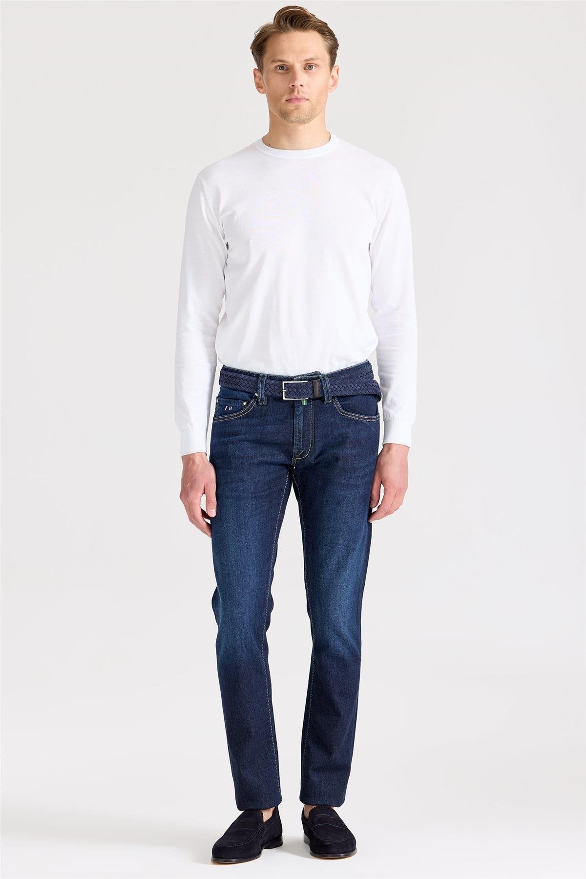 Lacivert Kaşmirli Denim Pantolon - Image 4