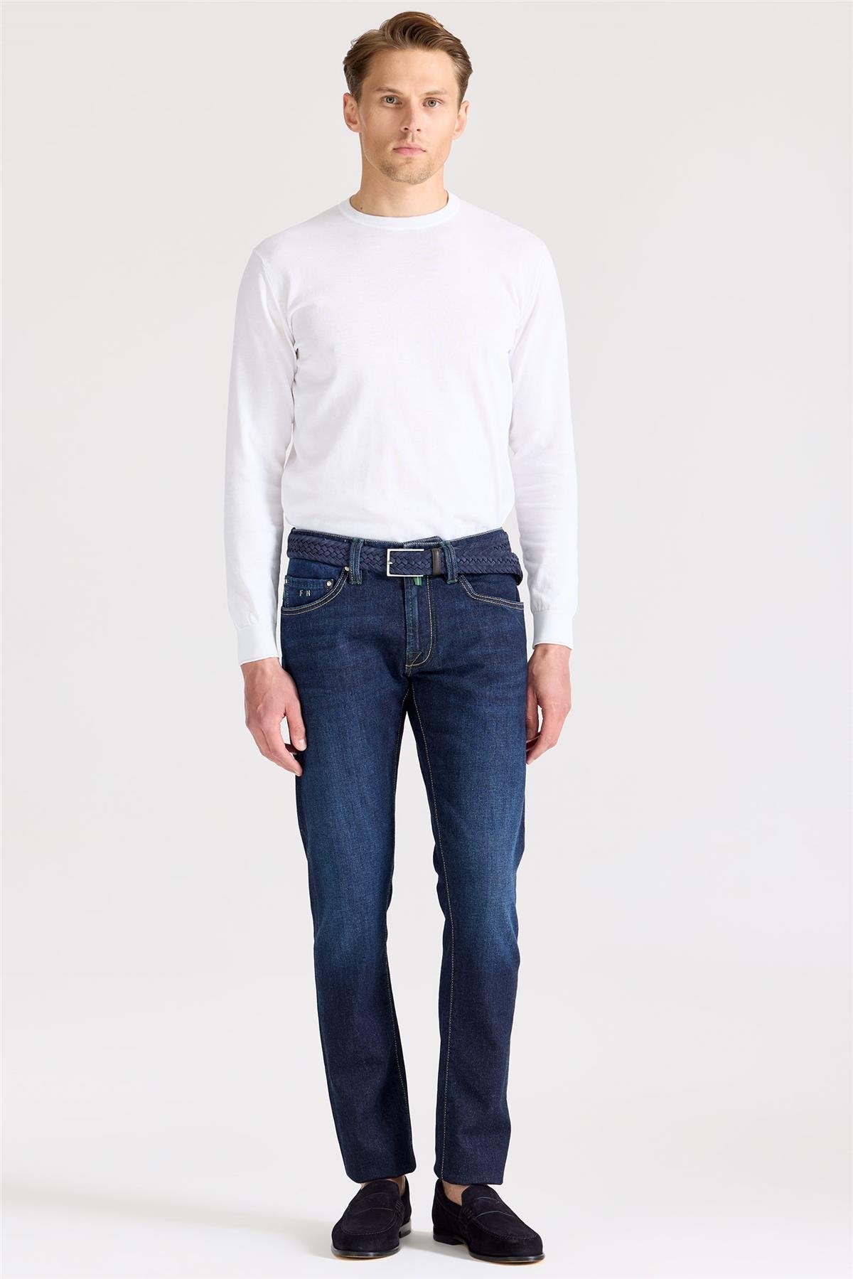 Lacivert Kaşmirli Denim Pantolon - Image 3