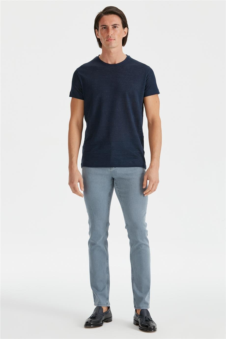 Lacivert Keten T-Shirt - Image 2