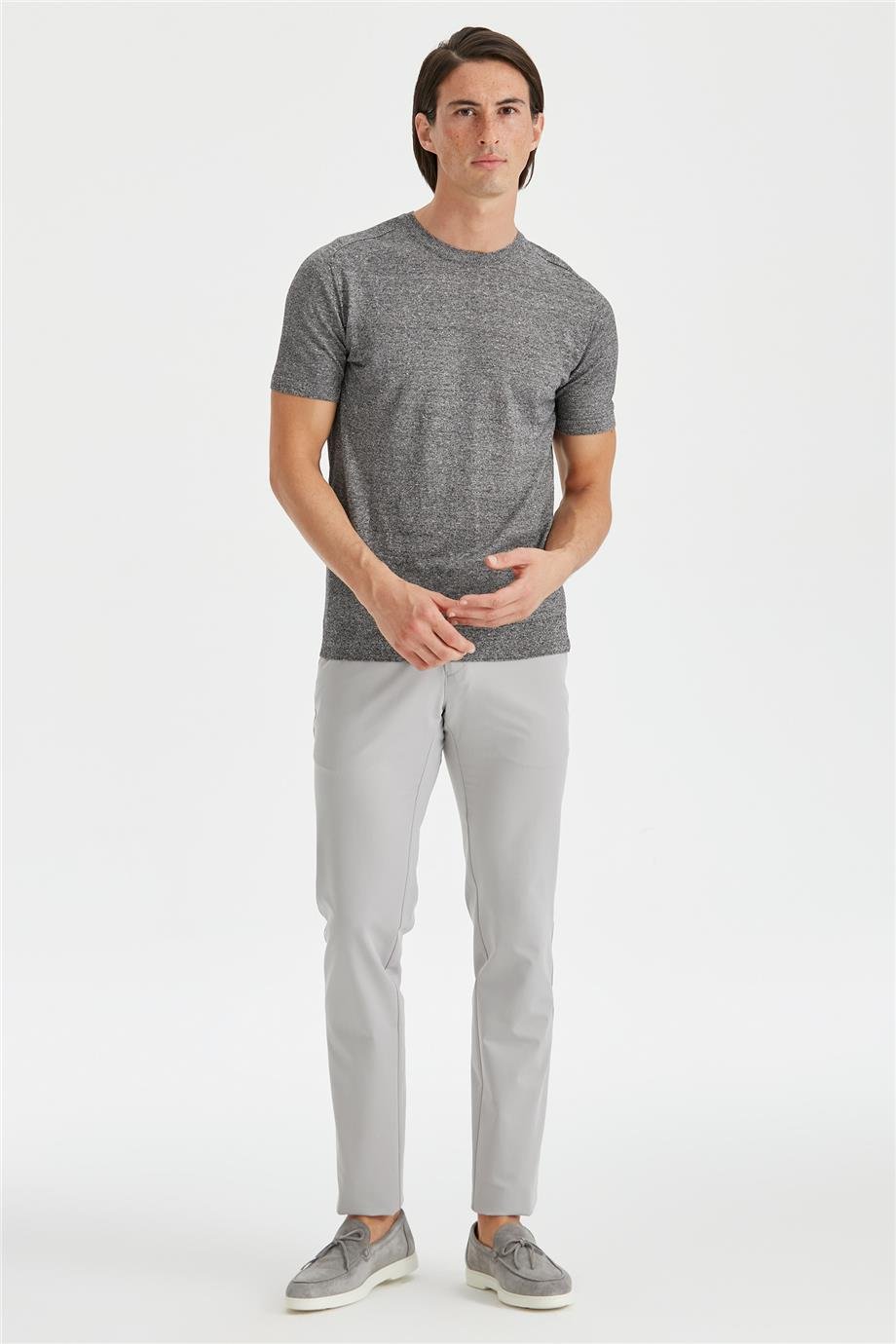 Lacivert Kısa Kollu Pamuk Triko - Image 2