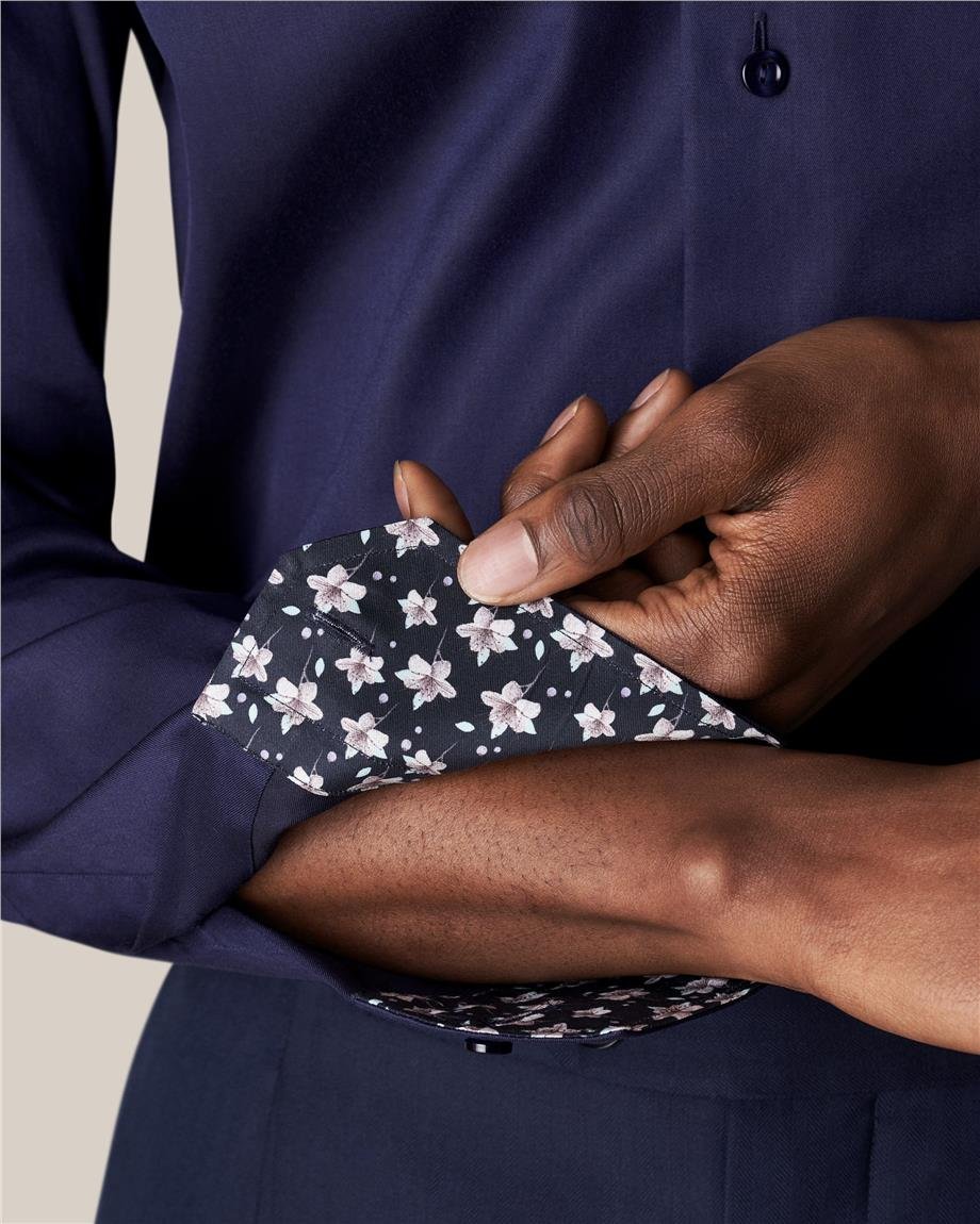 Lacivert Klasik Pamuk Gömlek - Image 3