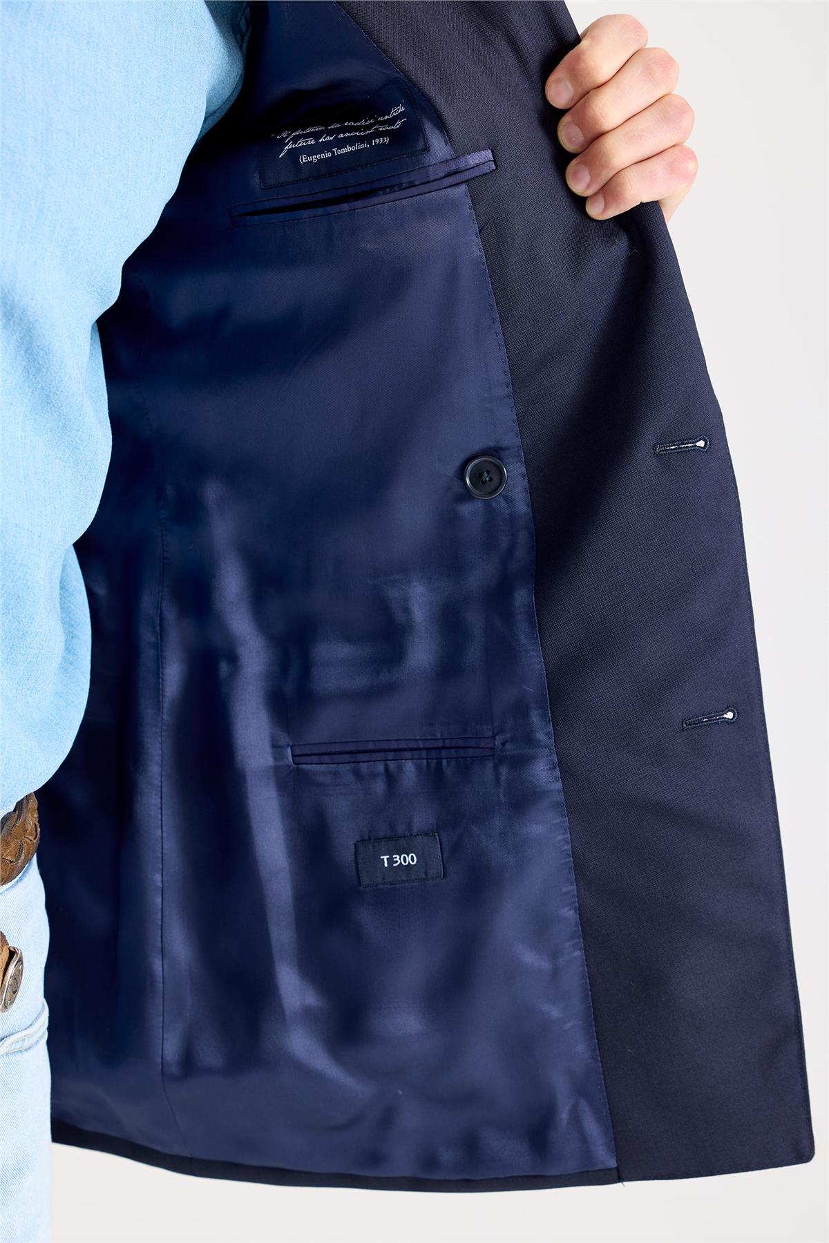 Lacivert Kruvaze Yün Blazer Ceket - 10