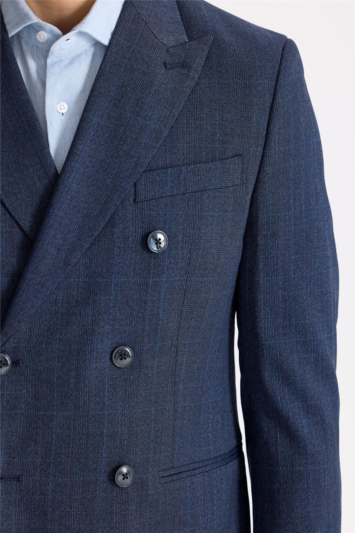 Lacivert Kruvaze Yün Takım Elbise - Image 5