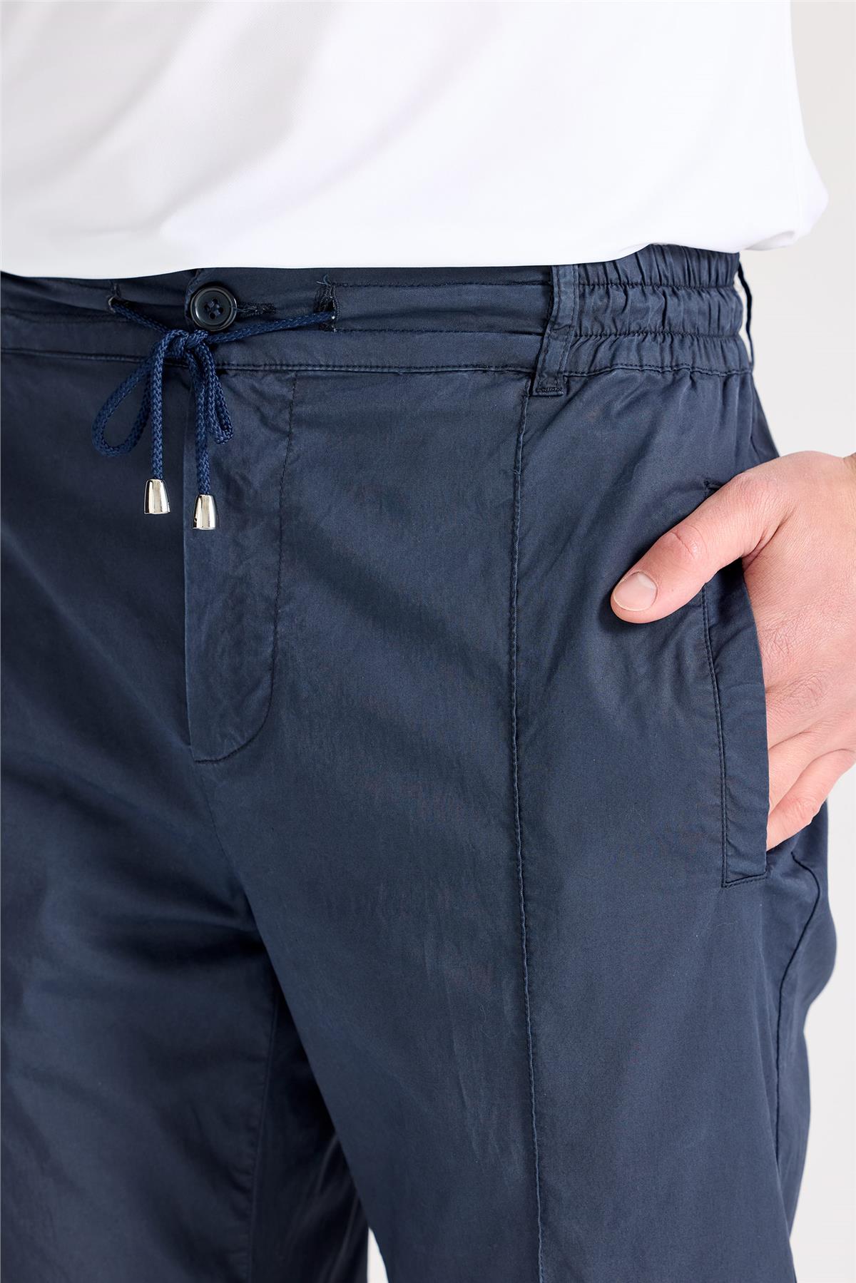 Lacivert Likra Pamuk Spor Pantolon - Image 3