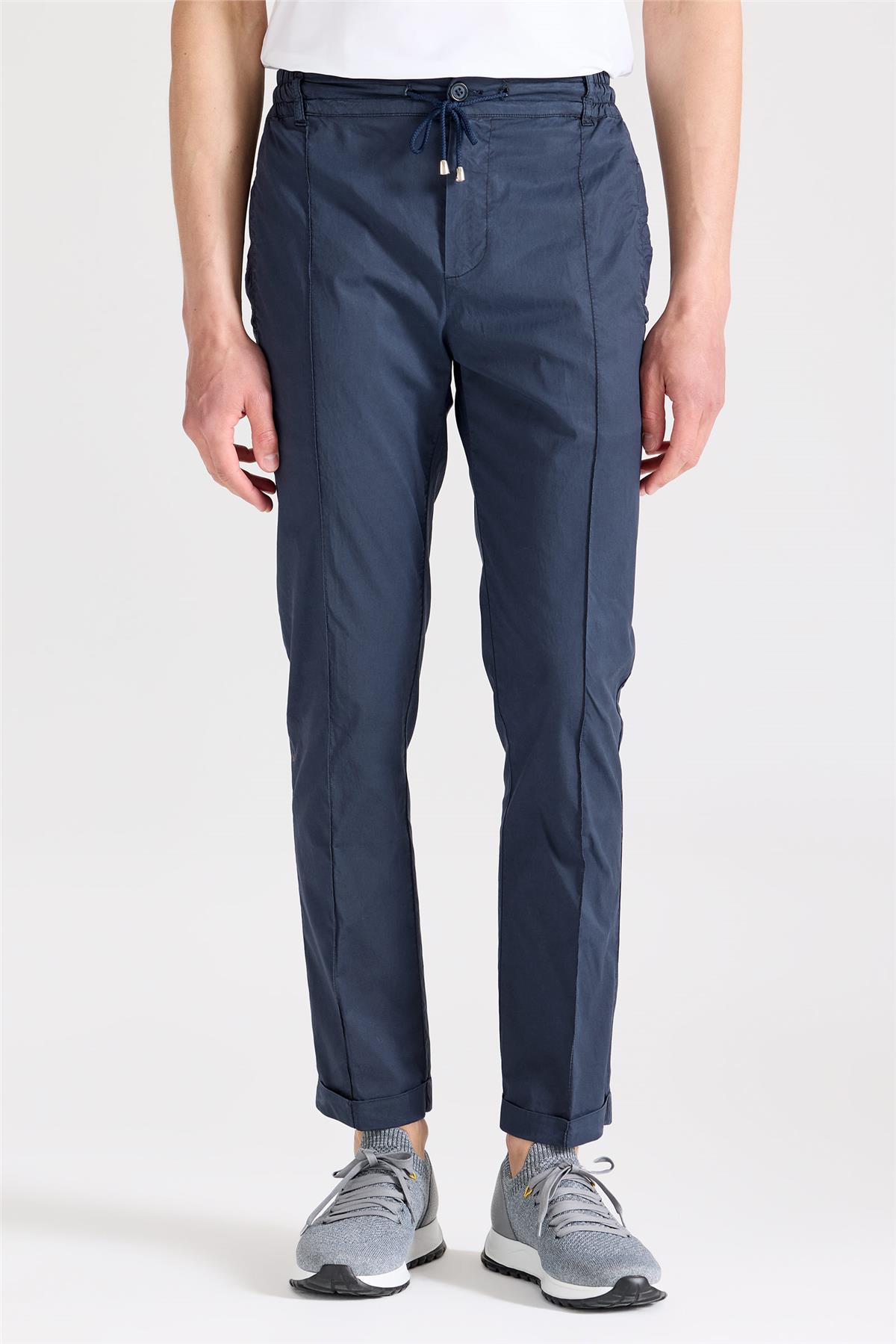 Lacivert Likra Pamuk Spor Pantolon - Image 1