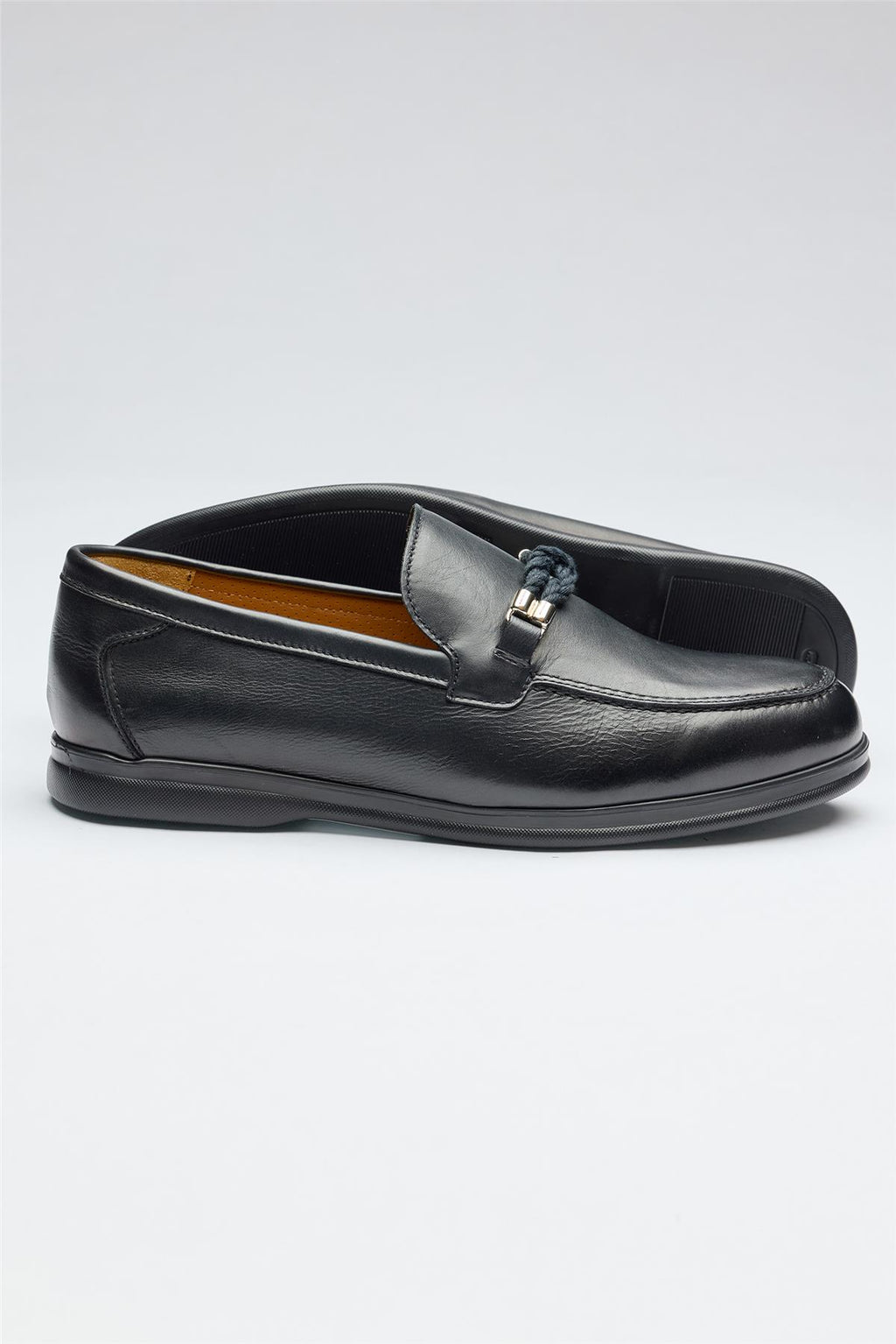 Lacivert Marine Deri Loafer - 4