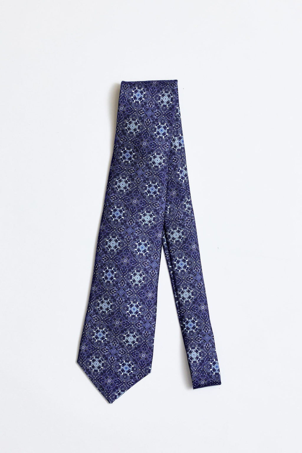 Lacivert Mavi 5 Fold İpek Kravat