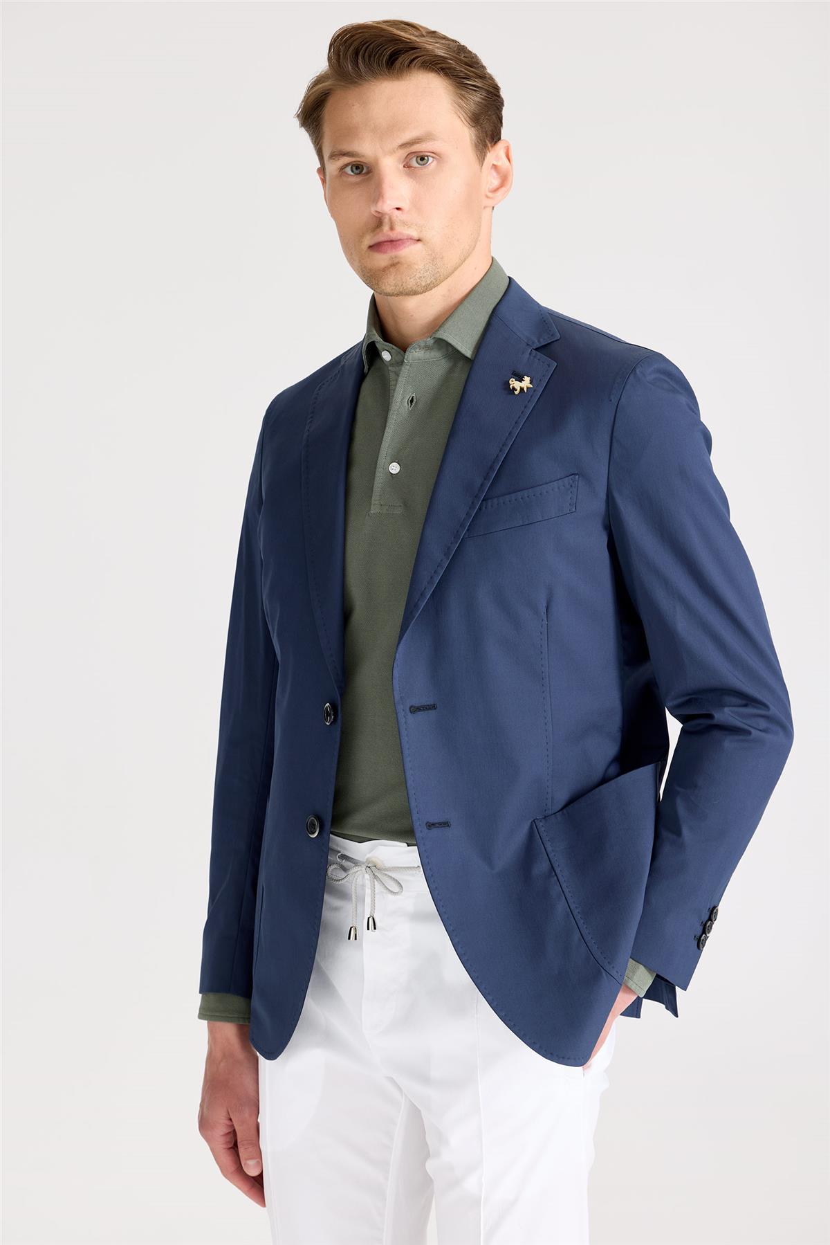 Lacivert Pamuk Ceket - Image 4