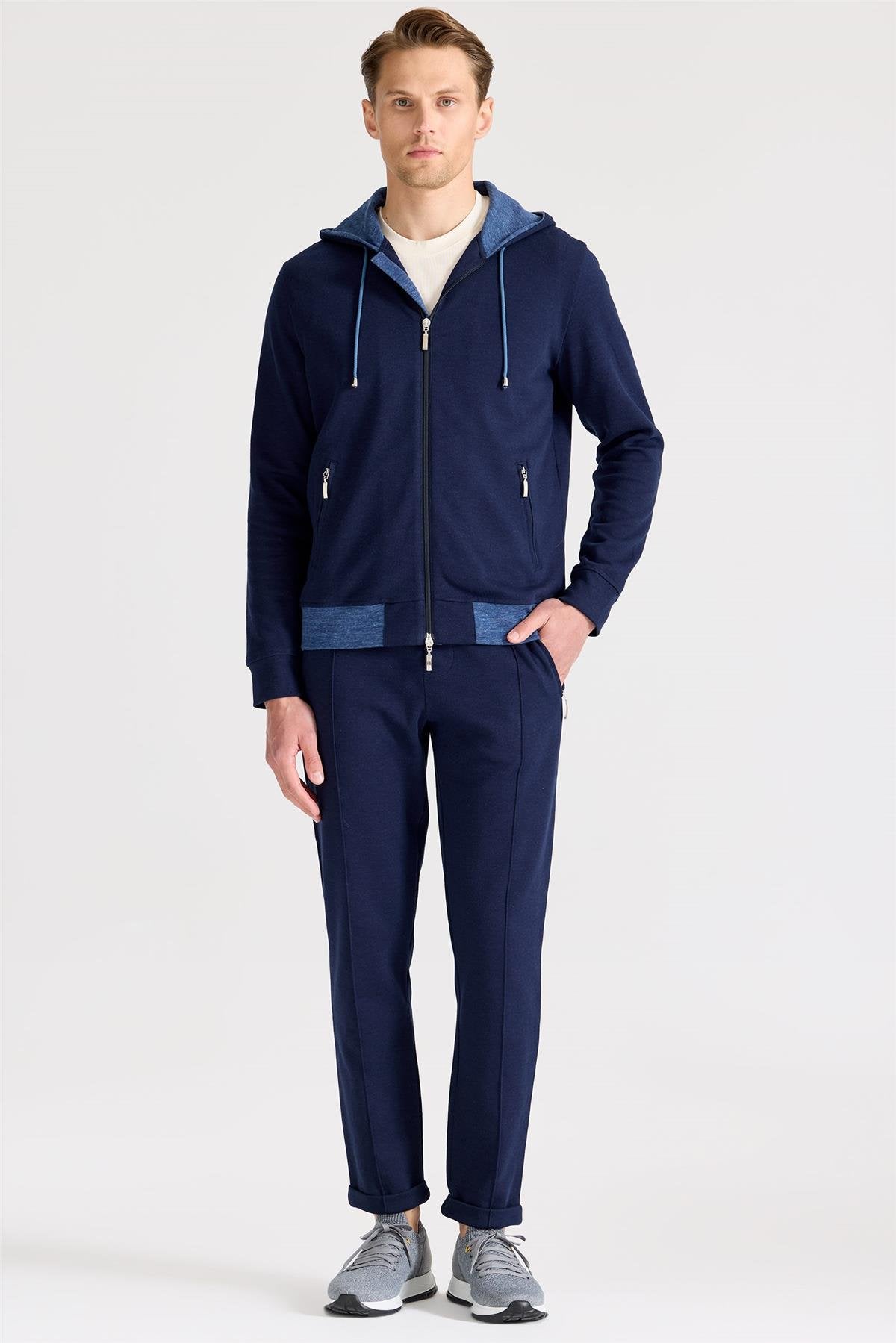 Lacivert Pamuk Eşofman Takımı - Image 4