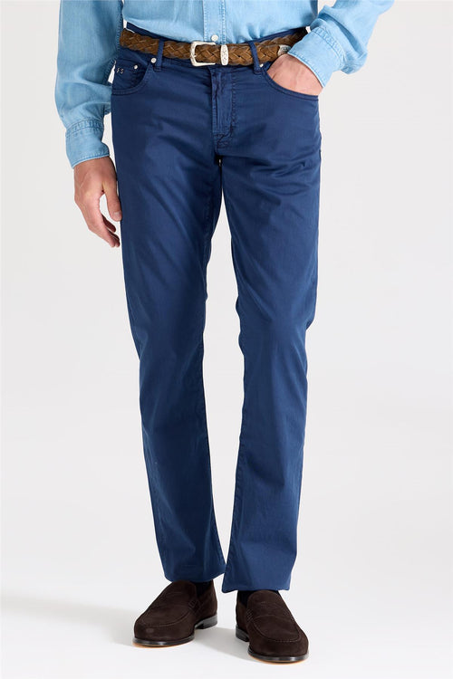 Lacivert Pamuk İpek Pantolon - Image 2