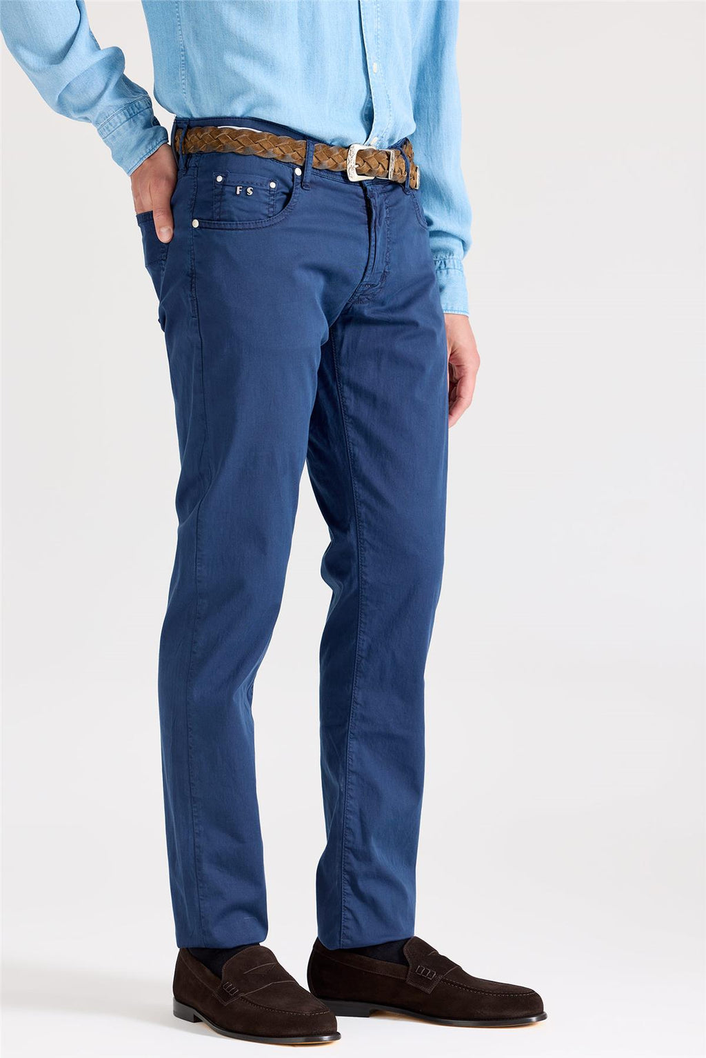 Lacivert Pamuk İpek Pantolon - Image 5