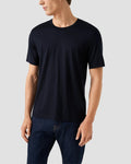 Lacivert Pamuk İpek T-Shirt - Image 1