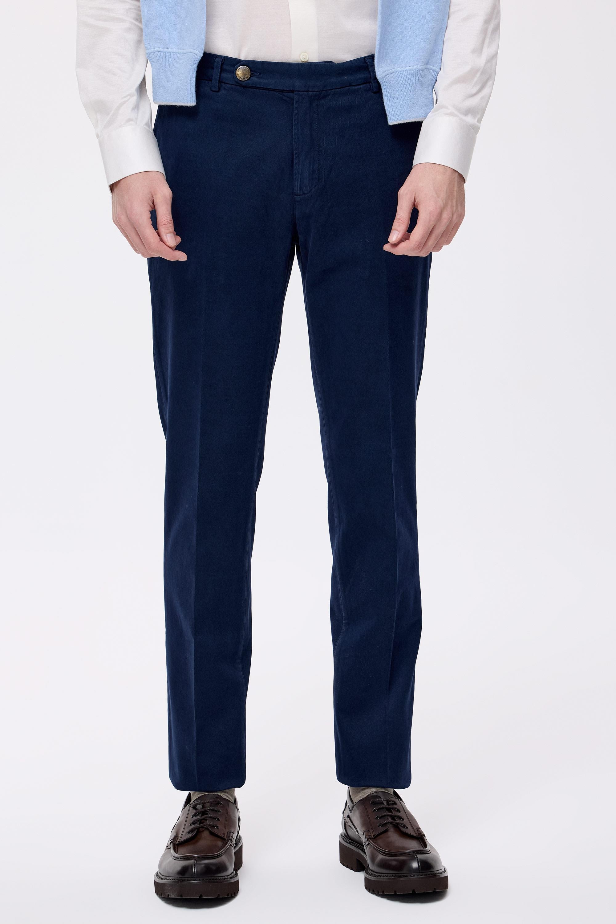 Lacivert Pamuk Kaşmir Chino Pantolon - 3