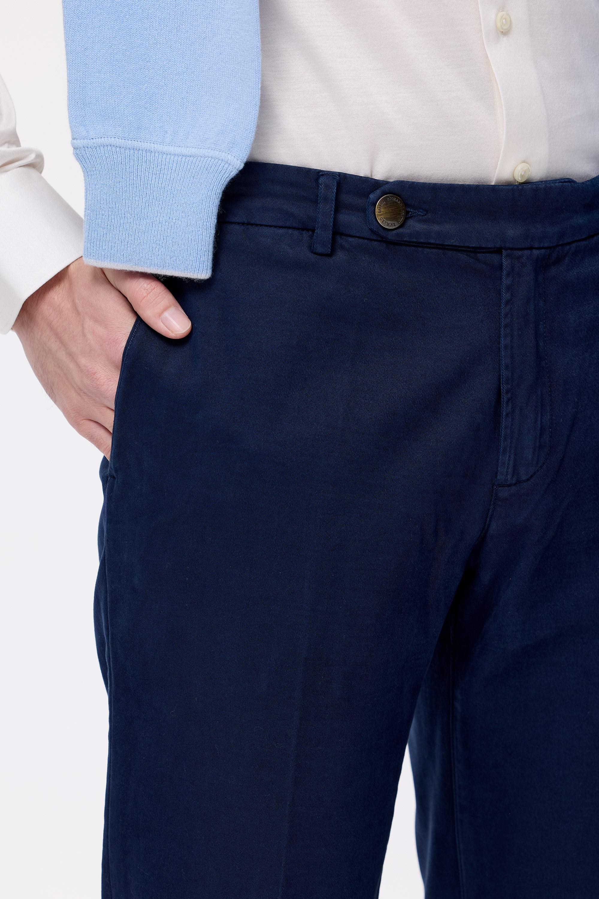 Lacivert Pamuk Kaşmir Chino Pantolon - 4
