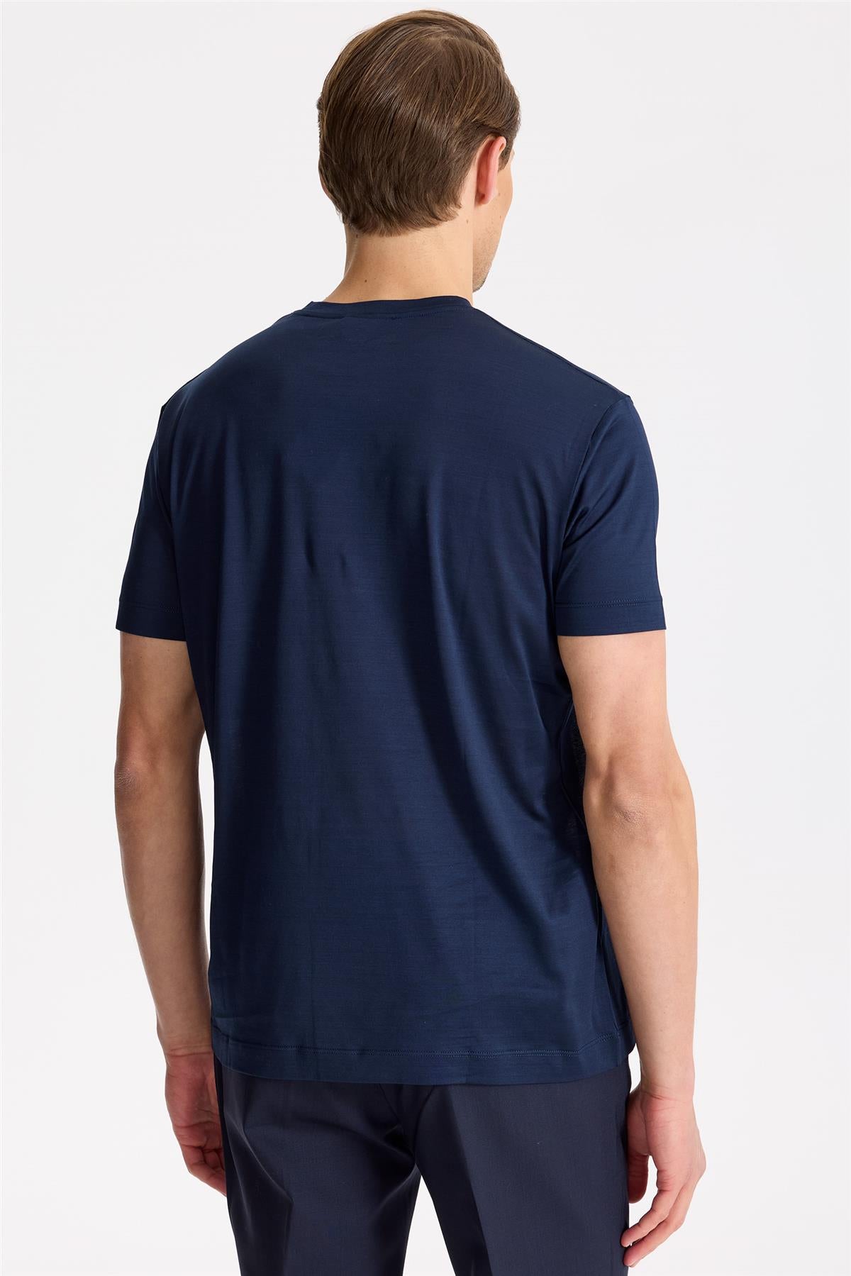 Lacivert Pamuk T-Shirt - 6