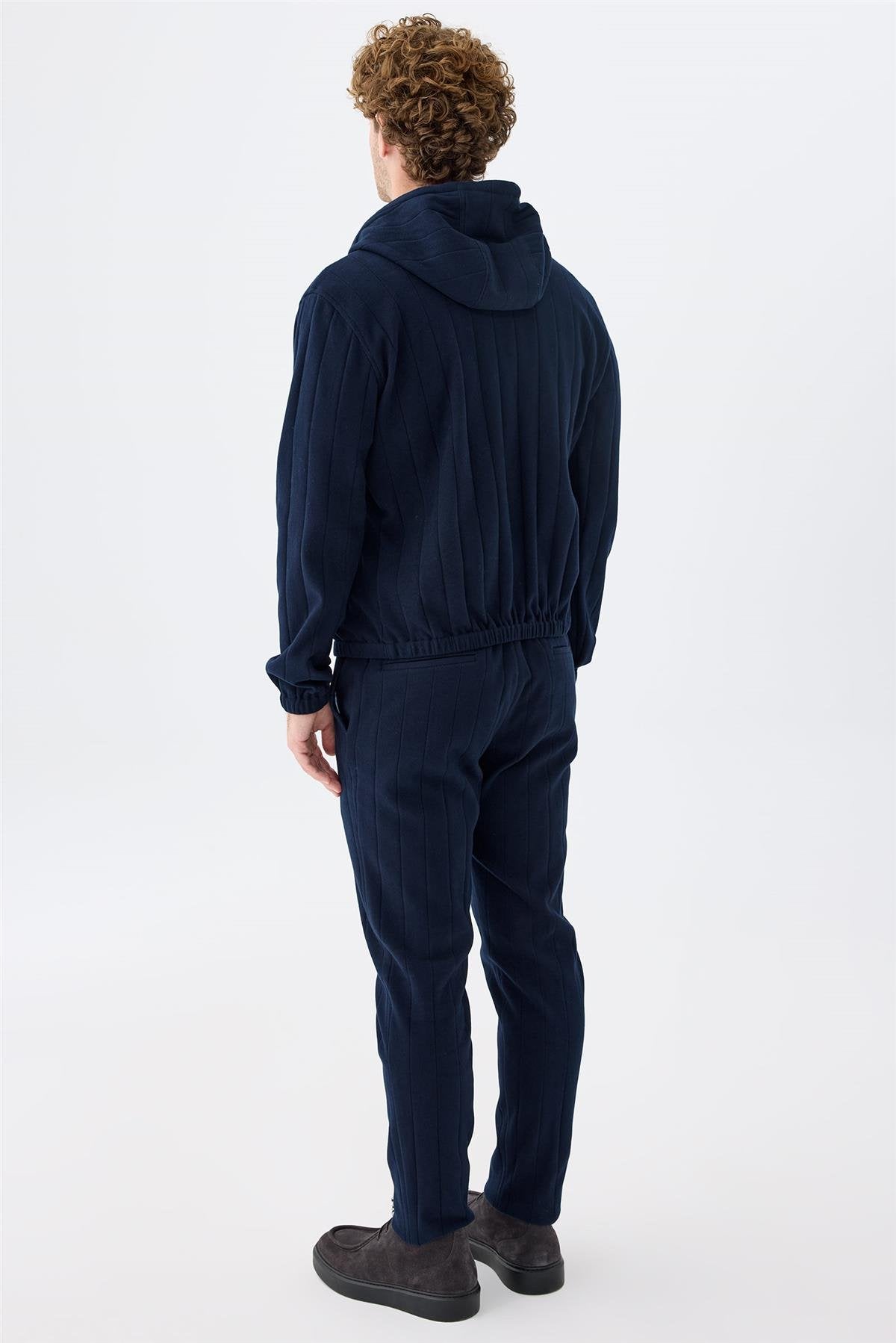 Lacivert Pamuk Teknik Takım Elbise - Image 2