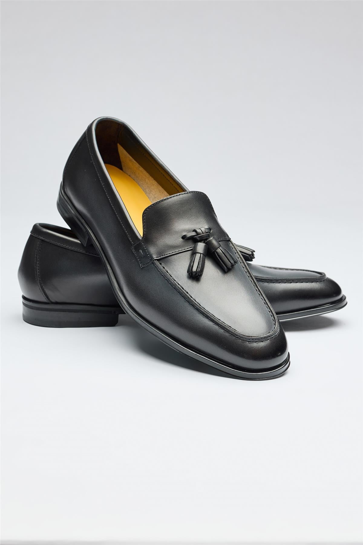 Lacivert Püsküllü Deri Loafer