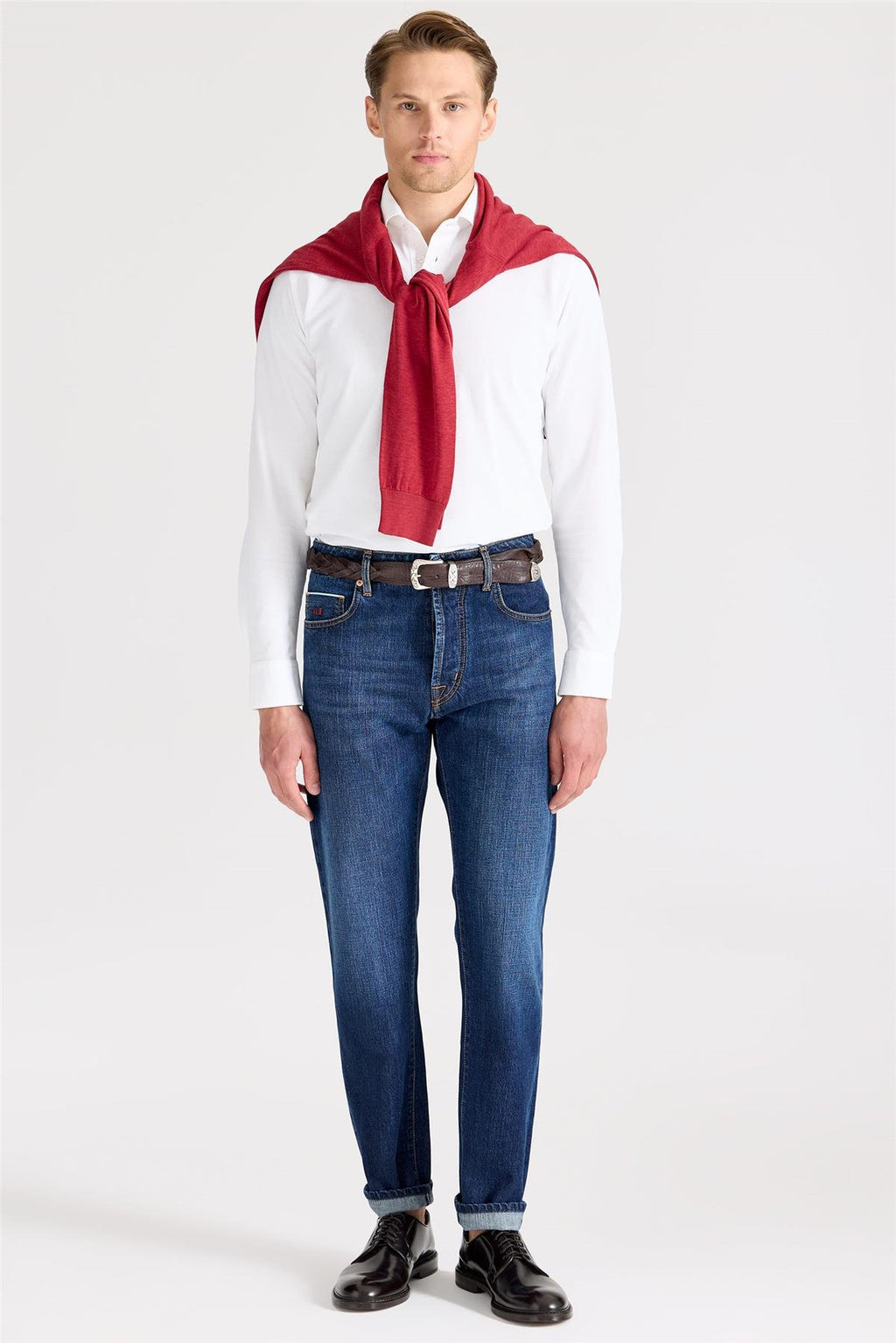 Lacivert Selvedge Pamuk Denim Pantolon - Image 3