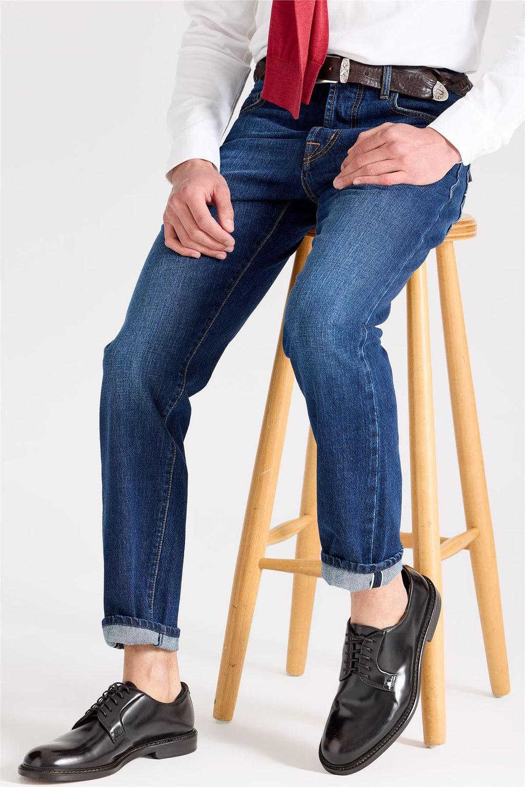 Lacivert Selvedge Pamuk Denim Pantolon - 6