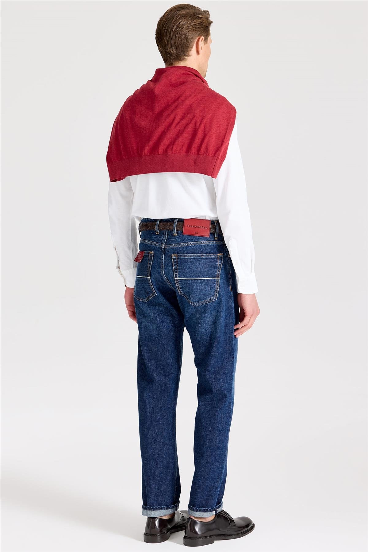 Lacivert Selvedge Pamuk Denim Pantolon - Image 4