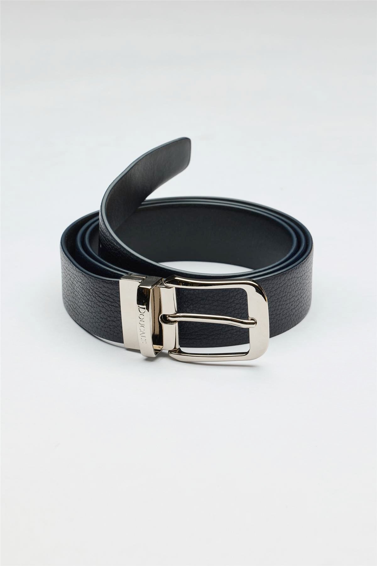 Lacivert Siyah Çift Taraflı Deri Kemer - Image 1