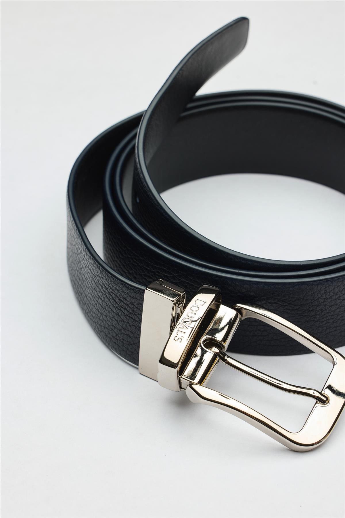 Lacivert Siyah Çift Taraflı Deri Kemer - Image 2