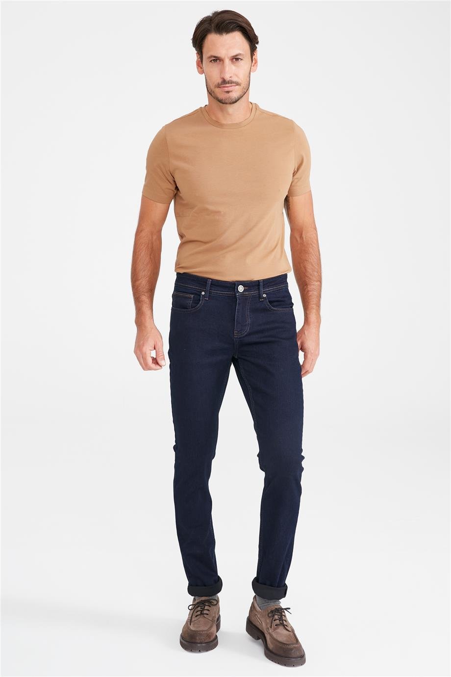 Lacivert Soft Denim Pantolon - Image 1