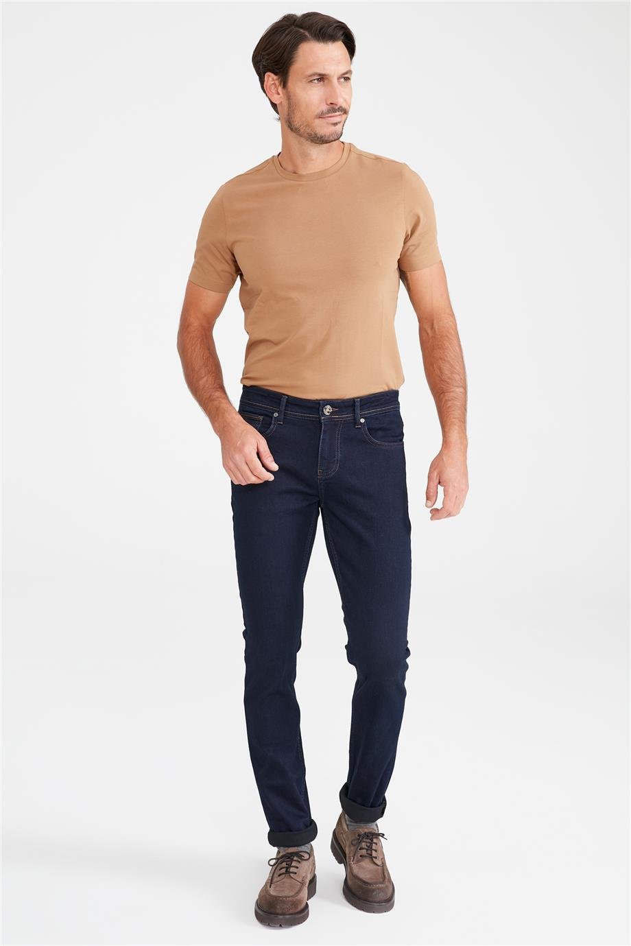 Lacivert Soft Denim Pantolon - Image 3