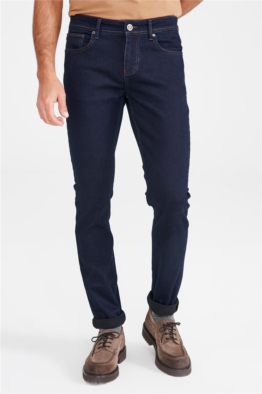 Lacivert Soft Denim Pantolon - Image 4