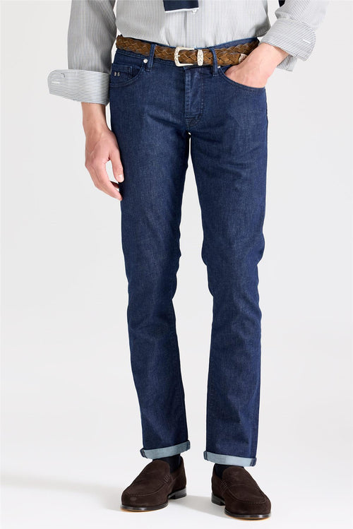 Lacivert Soft Pamuk Denim Pantolon - 1
