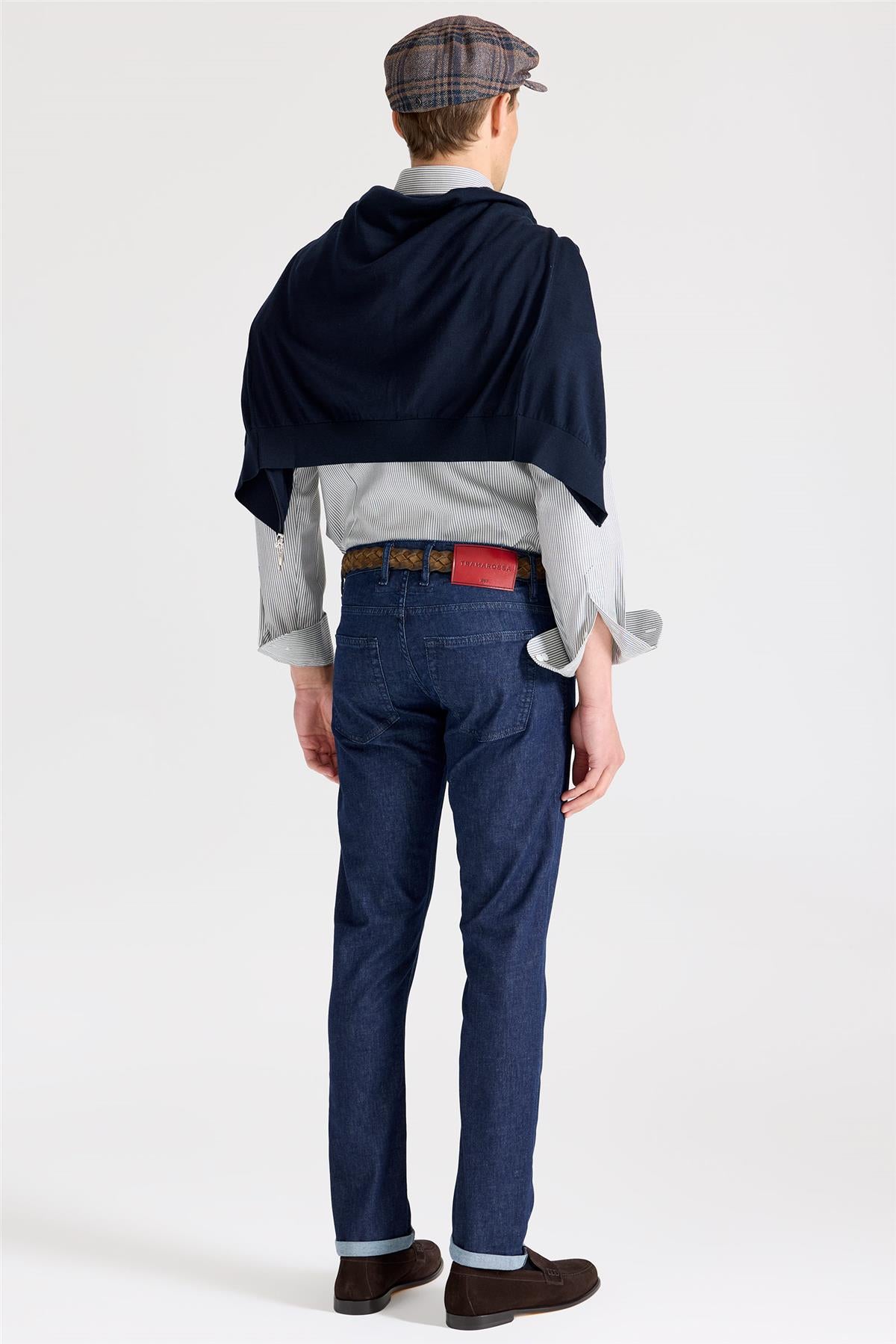 Lacivert Soft Pamuk Denim Pantolon - 6