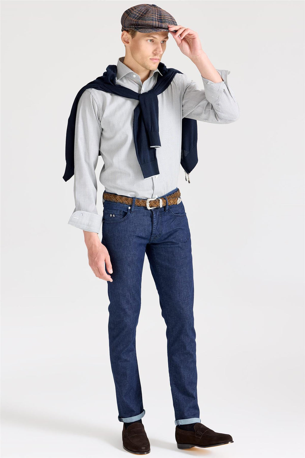 Lacivert Soft Pamuk Denim Pantolon - Image 4