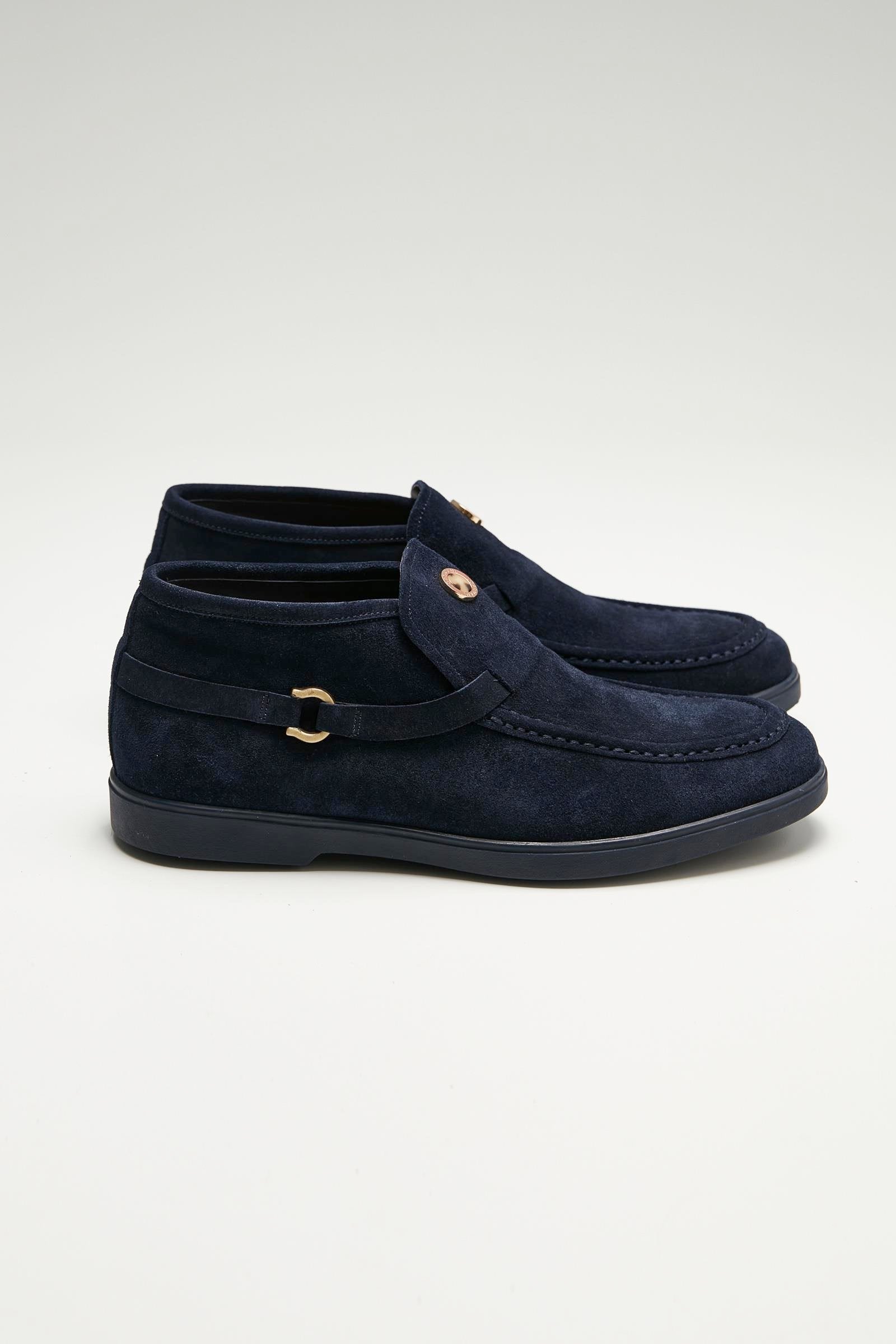 Lacivert Süet Yarım Bot - Image 1