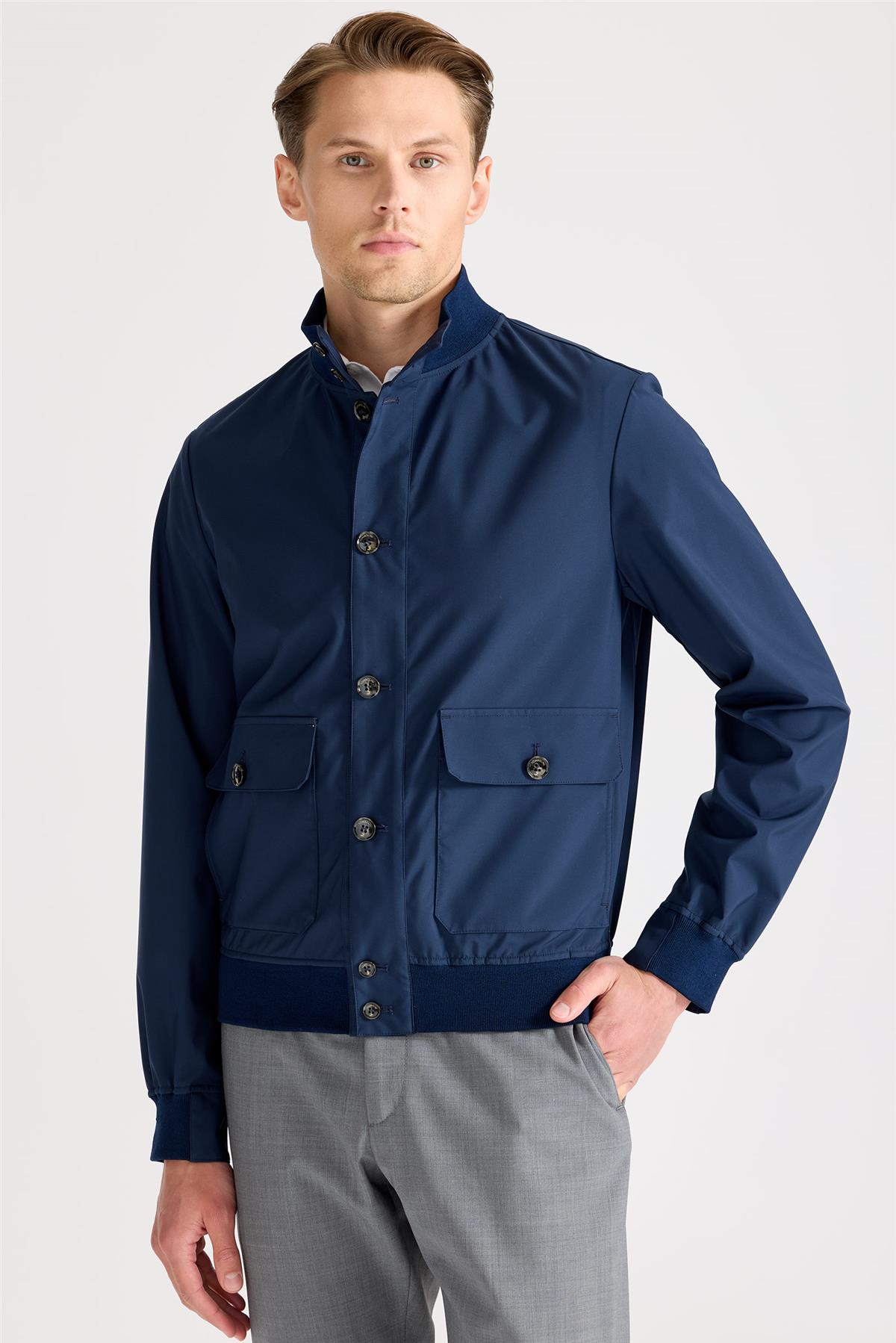 Lacivert Teknik Bomber Yağmurluk - Image 1