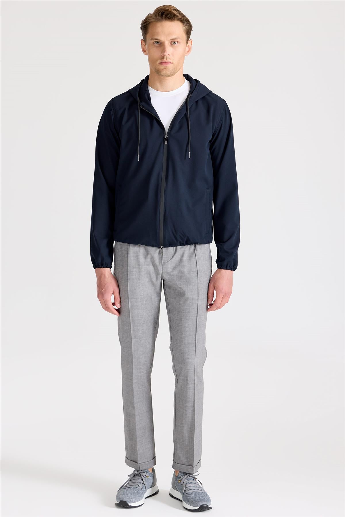 Lacivert Teknik Hoody - 1