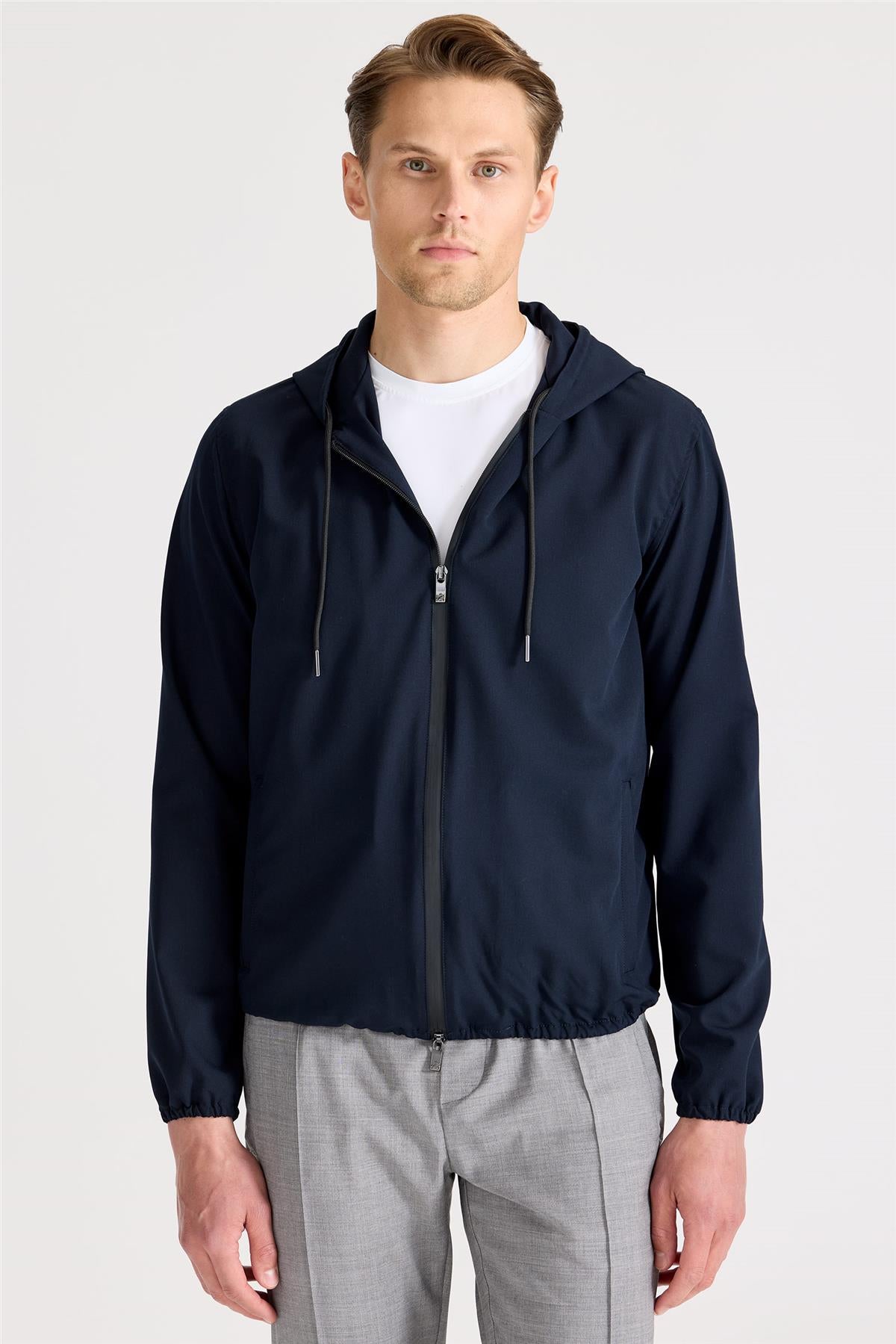 Lacivert Teknik Hoody - 4