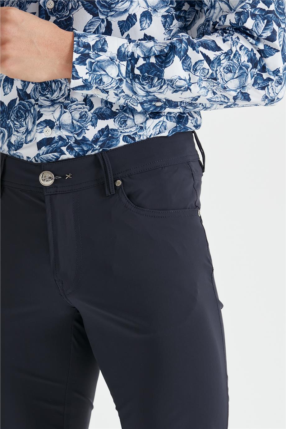 Lacivert Teknik Kumaş Pantolon - Image 3
