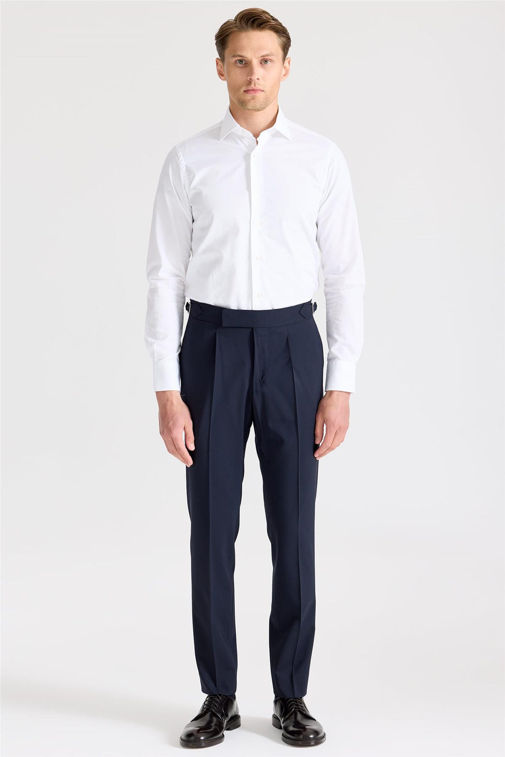 Lacivert Tokalı Yün Pantolon - Image 4