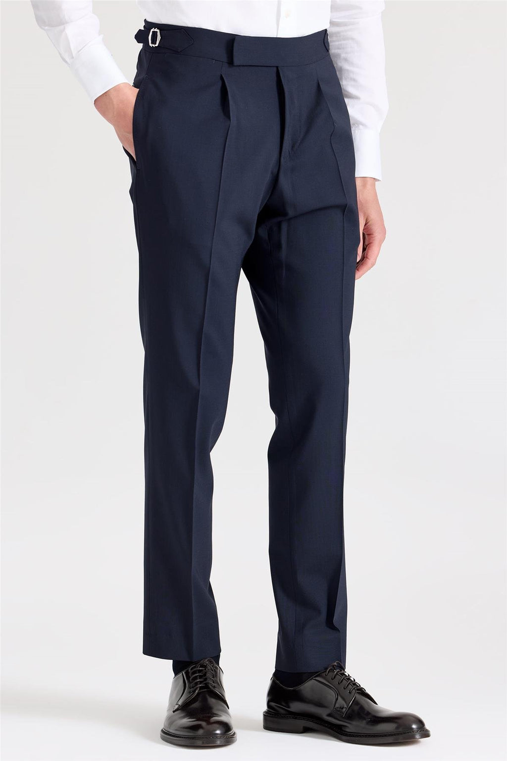 Lacivert Tokalı Yün Pantolon - Image 5